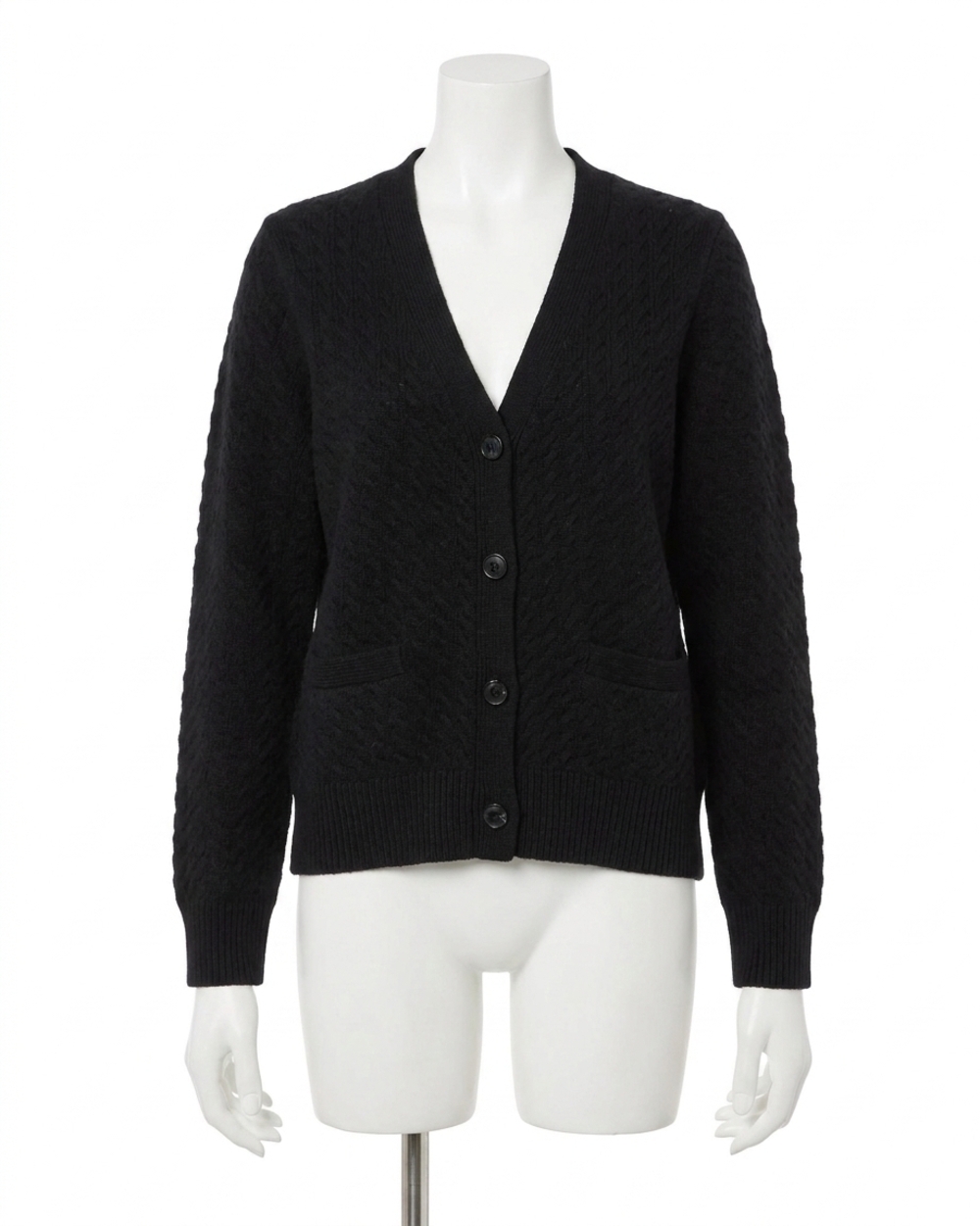 NEW SEA shanna lace long sleeve cardigan in black